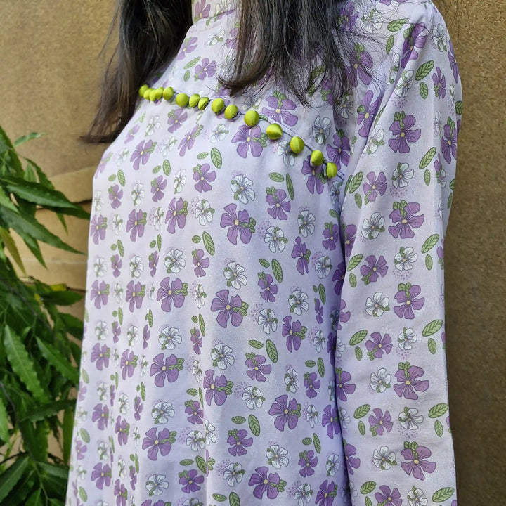 Lavender Floral Co-Ord Unstitched image 3