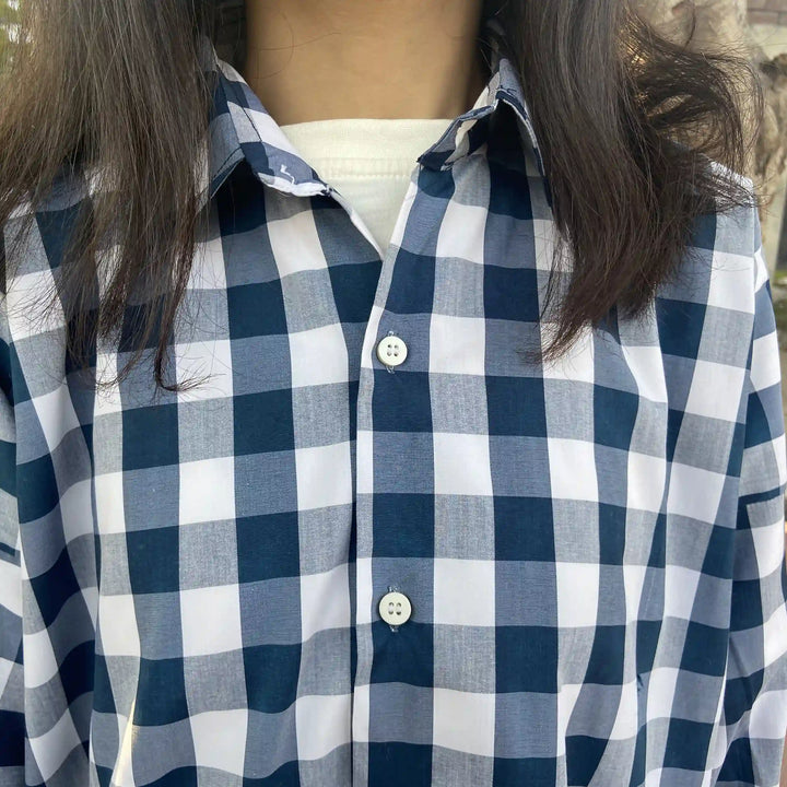 White & Blue Checkered Shirt image 2